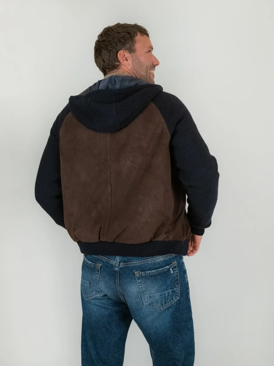 GIACCA DORIS KNIT IN CAMOSCIO MARRONE - immagine 4