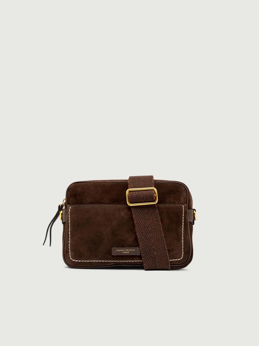 Borsa a tracolla Nina in camoscio color cioccolato