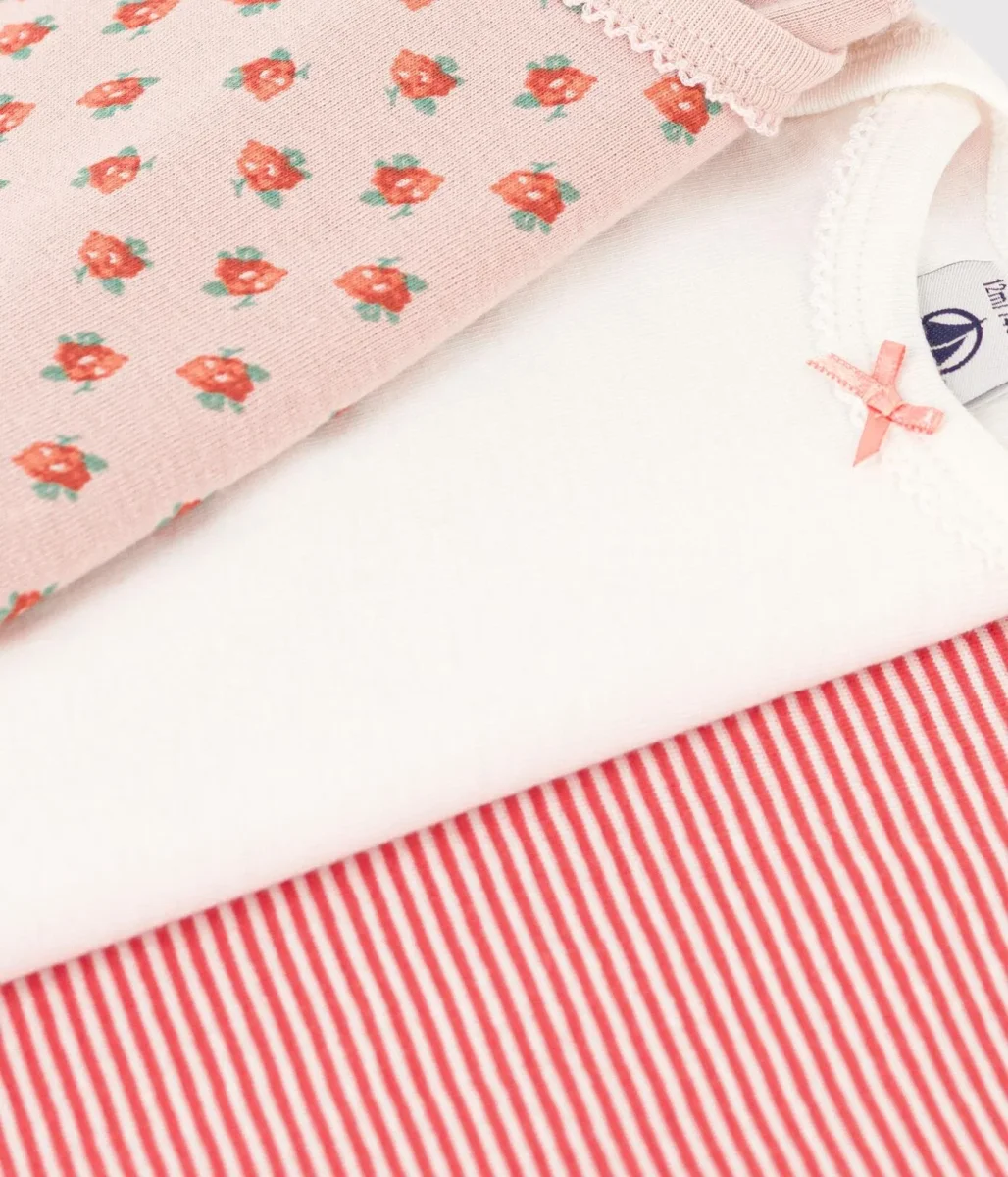 CONFEZIONE DA 3 BODY IN COTONE CON FANTASIA A FIORI - immagine 4