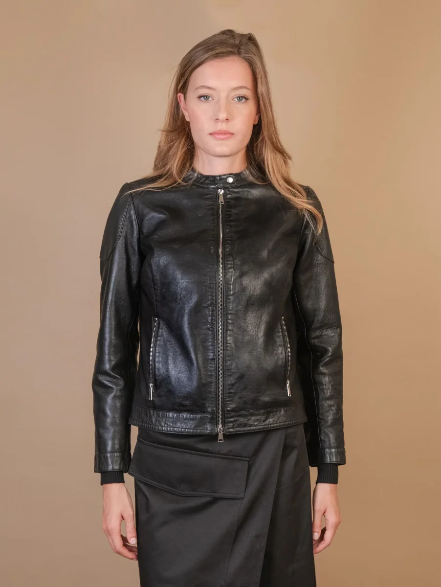 CHIODO FODERATOIN PELLE NERO