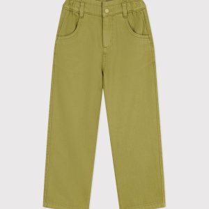 Pantaloni palazzo in cotone verdi