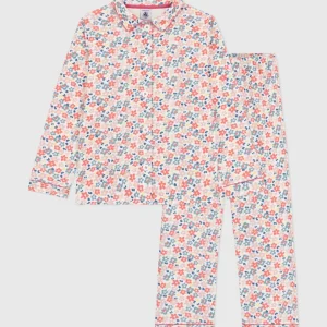 Pigiama bambino in cotone con stampa fiori