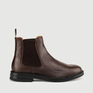 STIVALETTO CHELSEA IN PELLE TESTA MORO