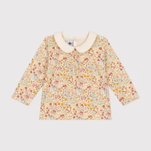 Blusa con colletto in cotone liberty