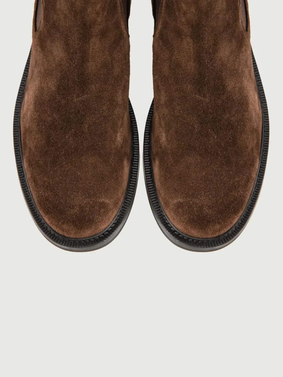 STIVALETTO CHELSEA IN PELLE SCAMOSCIATA TESTA MORO - immagine 5