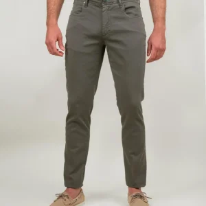 PANTALONE SLIM 5 TASCHE VERDE MILITARE