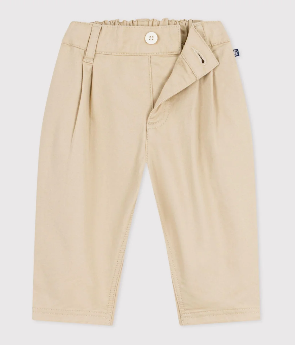 Pantaloni in serge beige neonato - immagine 4