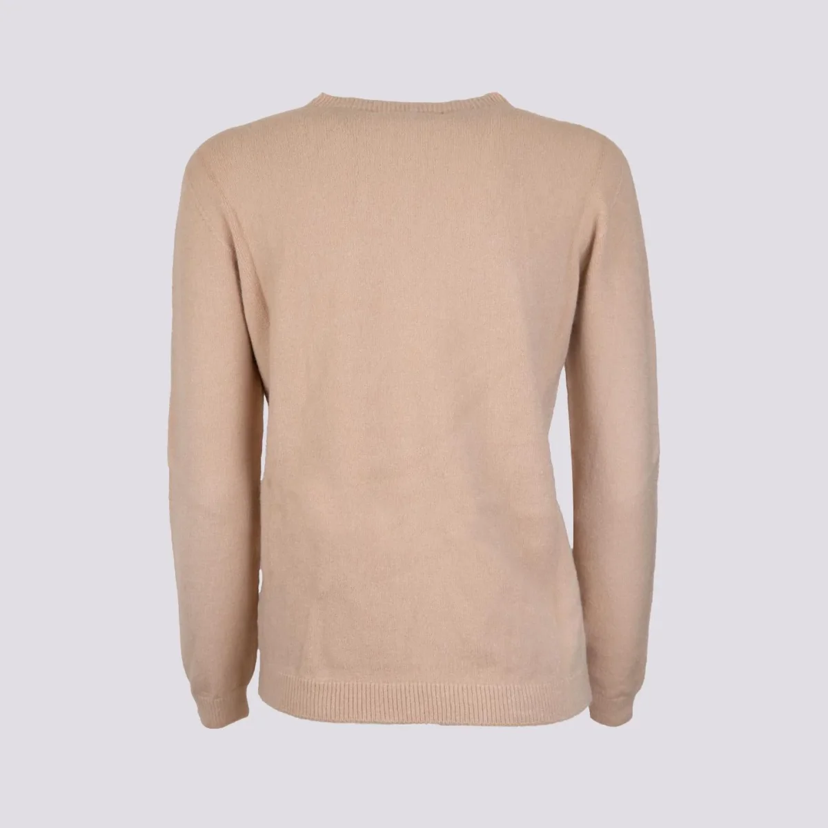 MAGLIA GIROCOLLO CON MAXI INTRECCIO FRONTALE BEIGE - immagine 5