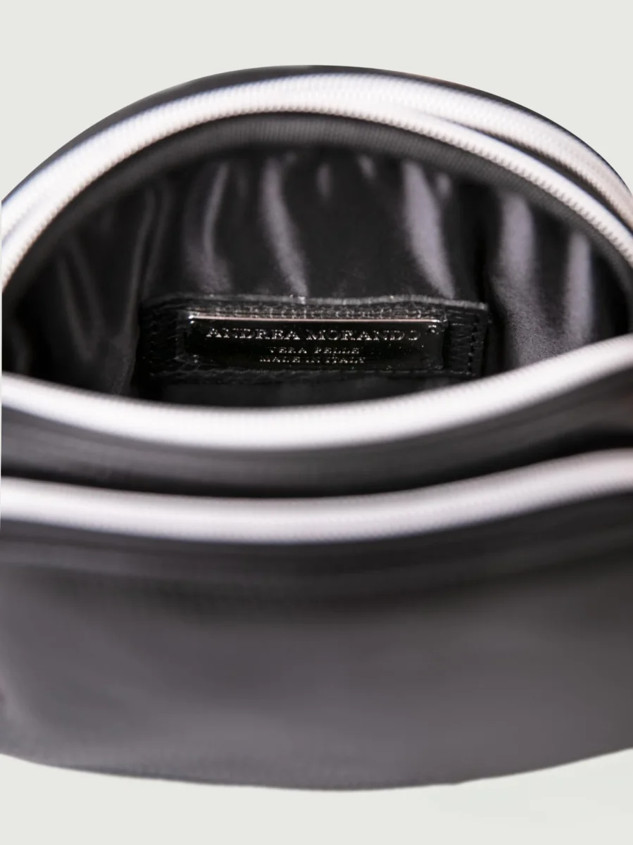 BORSA A TRACOLLA TRIS IN PELLE NERA - immagine 5