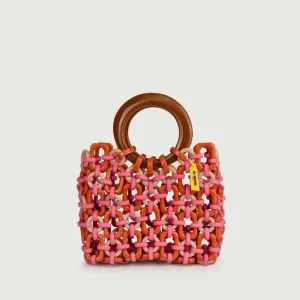 BORSA CON MANICI IN RESINA MULTICOLOR FUCSIA "DOLL"
