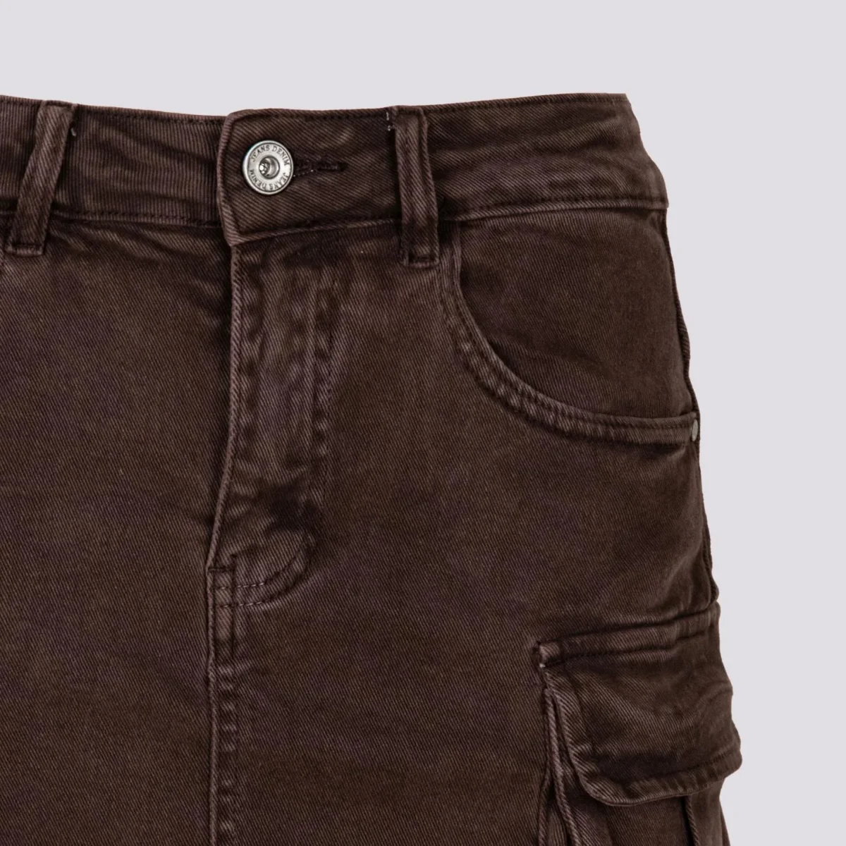 Mini gonna cargo in cotone marrone - immagine 4