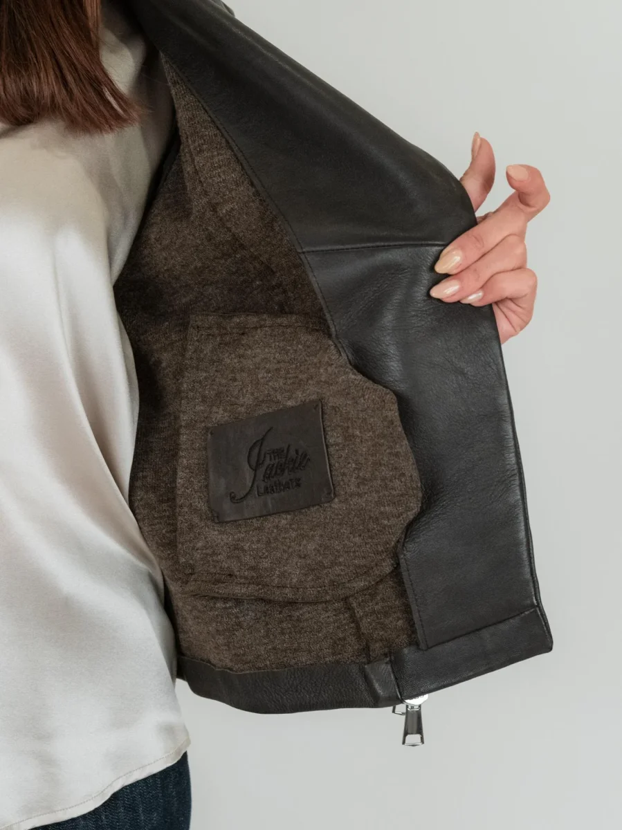 GIACCA IN PELLE GEMINI CON MANICHE IN MAGLIA - immagine 7