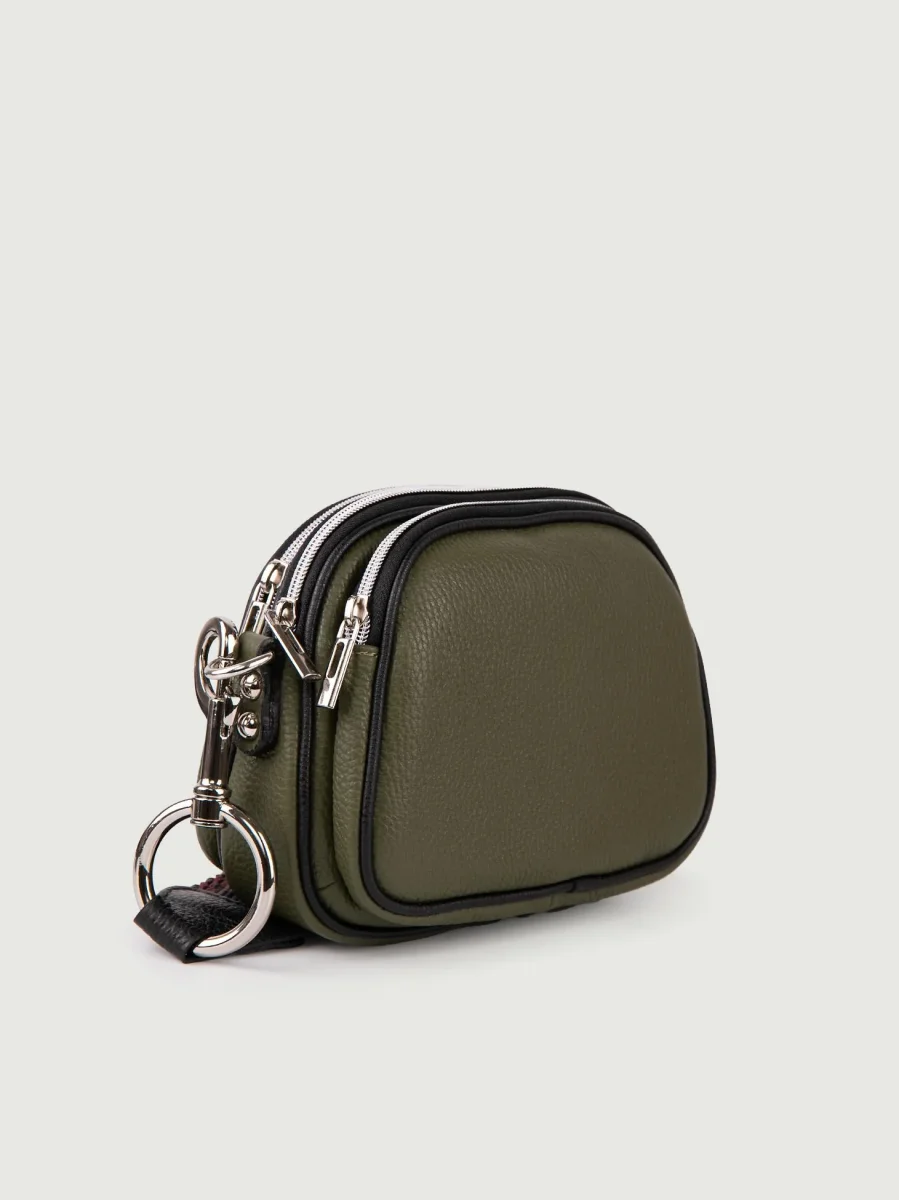 BORSA A TRACOLLA TRIS IN PELLE VERDE - immagine 3