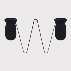 Muffole in maglia foderata in pile blu