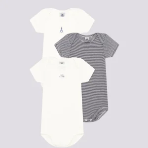 CONFEZIONE DA 3 BODY PARIS BEBÈ A MANICA CORTA IN COTONE