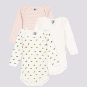 CONFEZIONE DA 3 BODY IN COTONE A FIORI