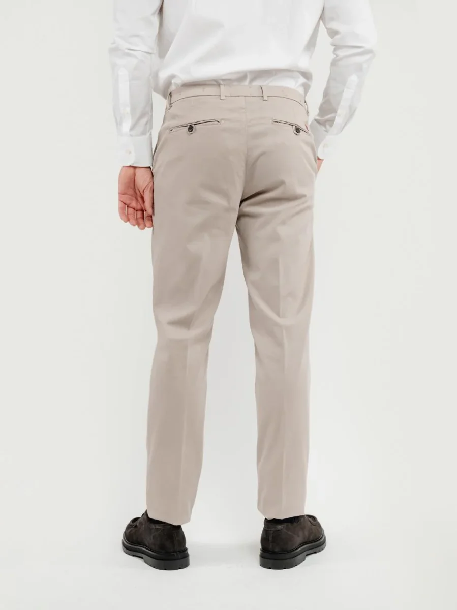 PANTALONE STRIKER IN COTONE CON MICROTRAMA BEIGE - immagine 5