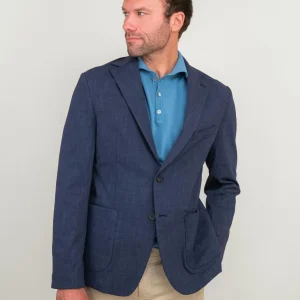 BLAZER IN MISTO COTONE BLU NAVY