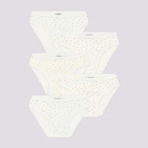 SET DI 5 SLIP BAMBINA IN COTONE A CUORICINI