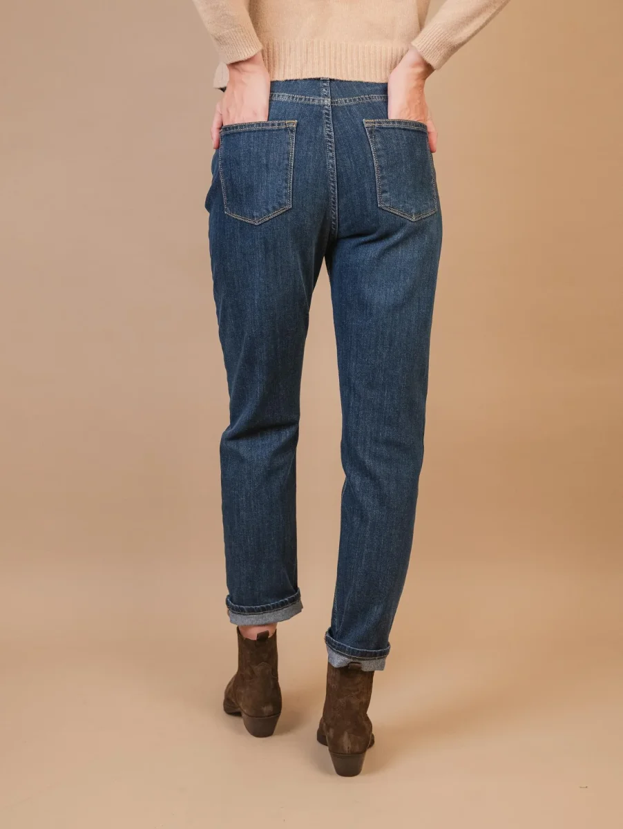 JEANS A SIGARETTA CON CINTURA IN PELLE - immagine 4