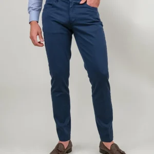 PANTALONE SLIM 5 TASCHE BLU MEDIO