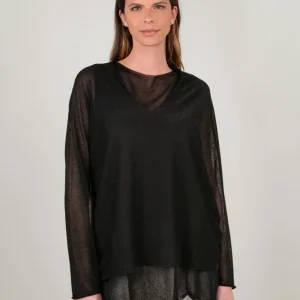 MAGLIA OVER NERA LUREX