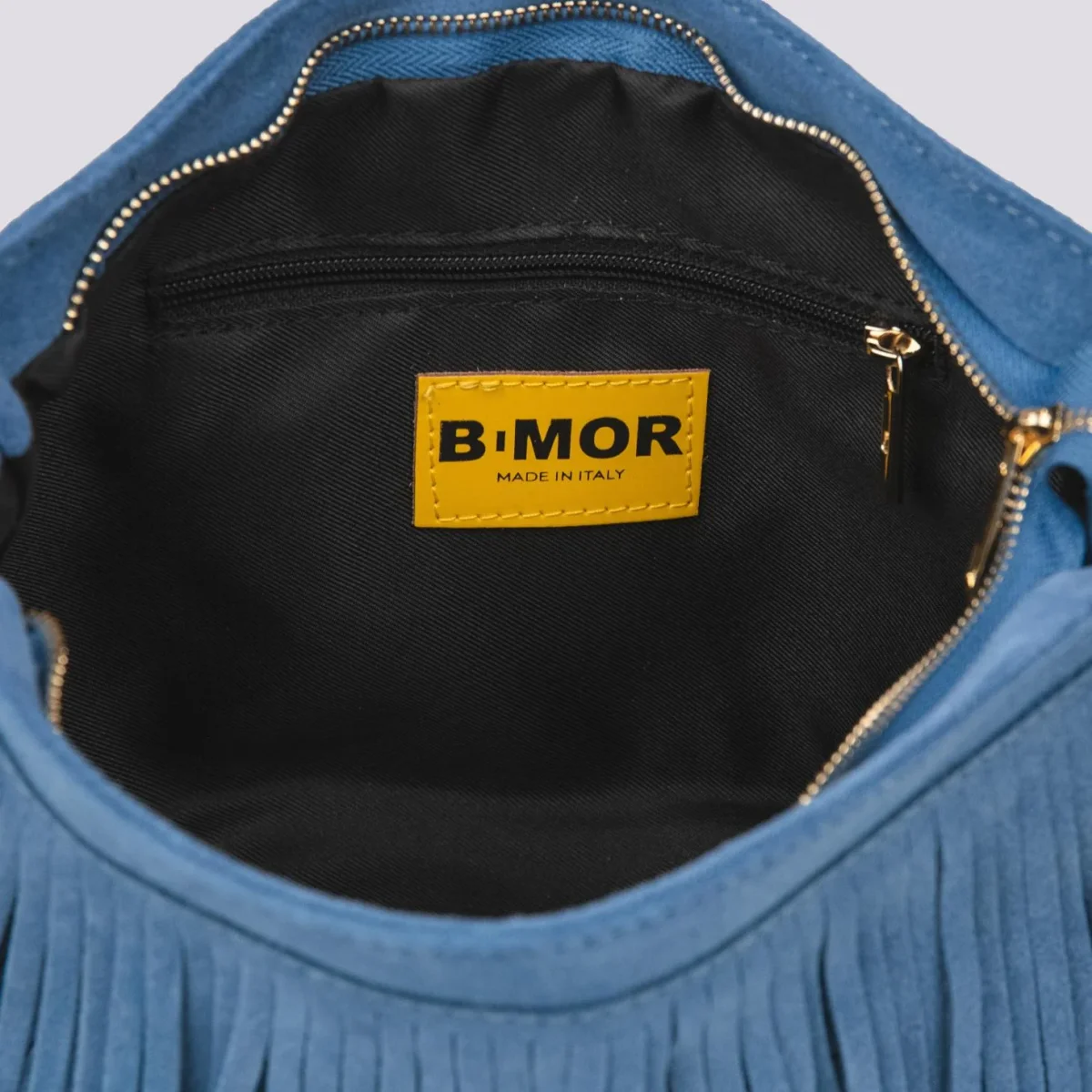 Borsa a tracolla in camoscio con frange carta zucchero Jigly - immagine 6