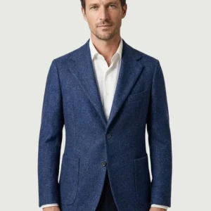 BLAZER AUSTRALIA IN LANA MOTIVO SPIGA BLU