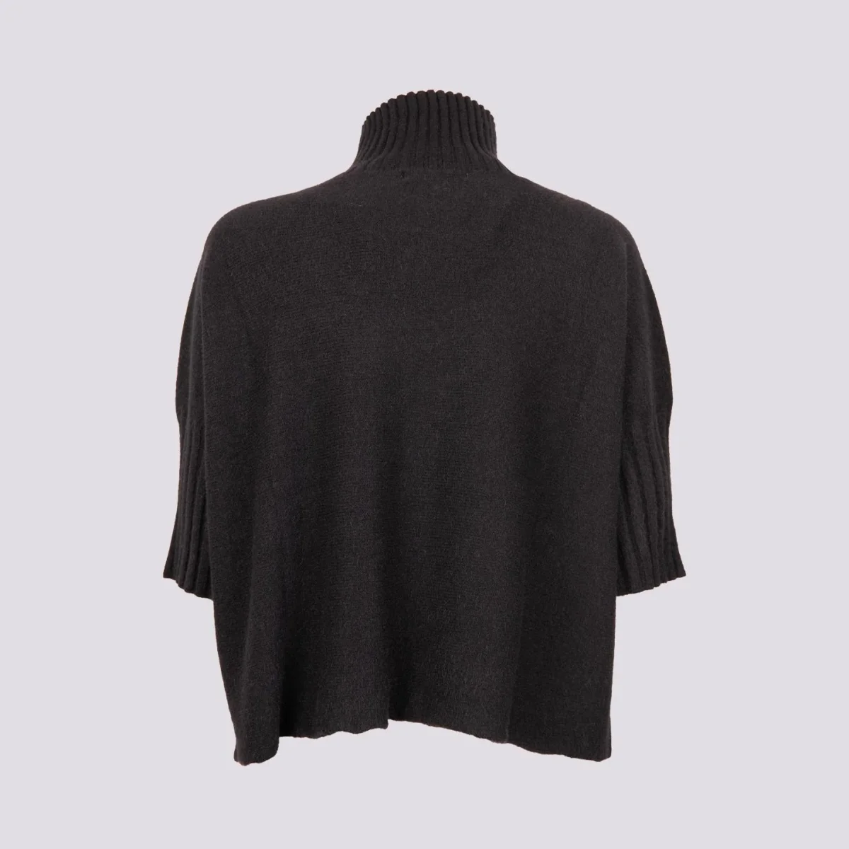 LUPETTO IN MAGLIA OVER CON MAINICA TRE QUARTI NERO - immagine 5