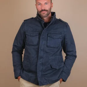 GIACCA SAHARIANA IMBOTTITA IN COTONE BLU