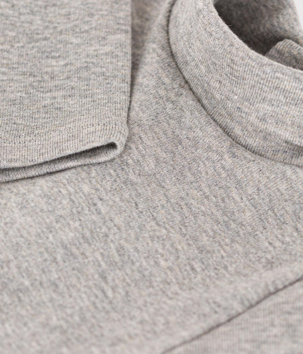 BODY IN COTONE A MANICA LUNGA E COLLO ALTO GRIGIO - immagine 3