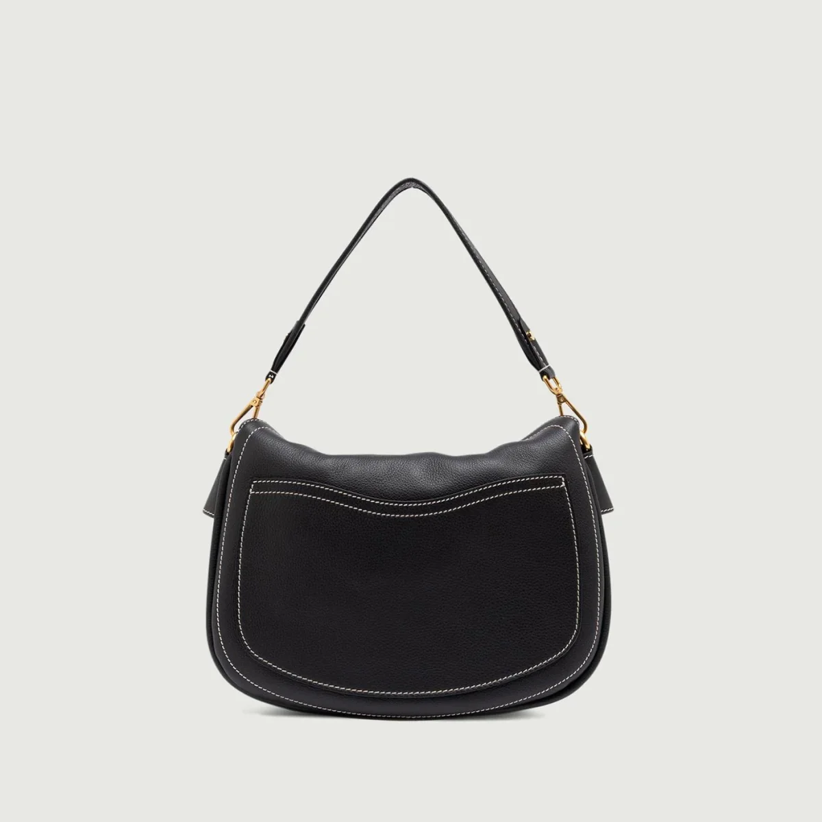 Borsa a spalla MAREA in pelle nera - immagine 3