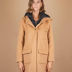 PARKA CON IMBOTTITURA ESTRAIBILE IN TESSUTO CAMMELLO