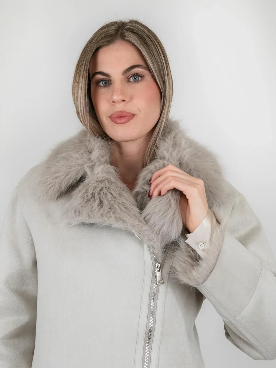 ECOMONTONE PANNA CON PELLICCIA ECOLOGICA - immagine 5