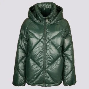 PIUMINO CORTO IN NYLON LEGGERO VERDE BOSCO