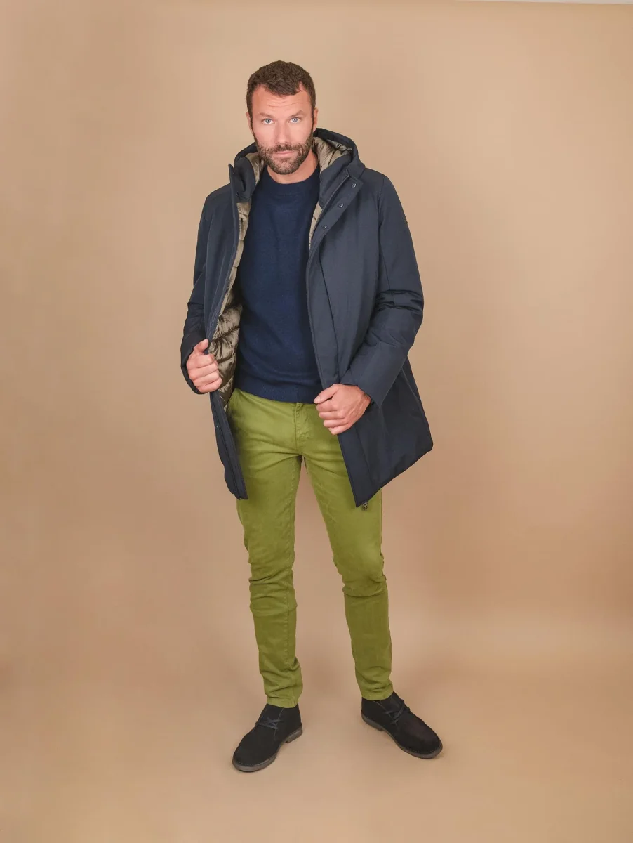 PARKA IMBOTTITO IN TESSUTO TECNICO BLU - immagine 5