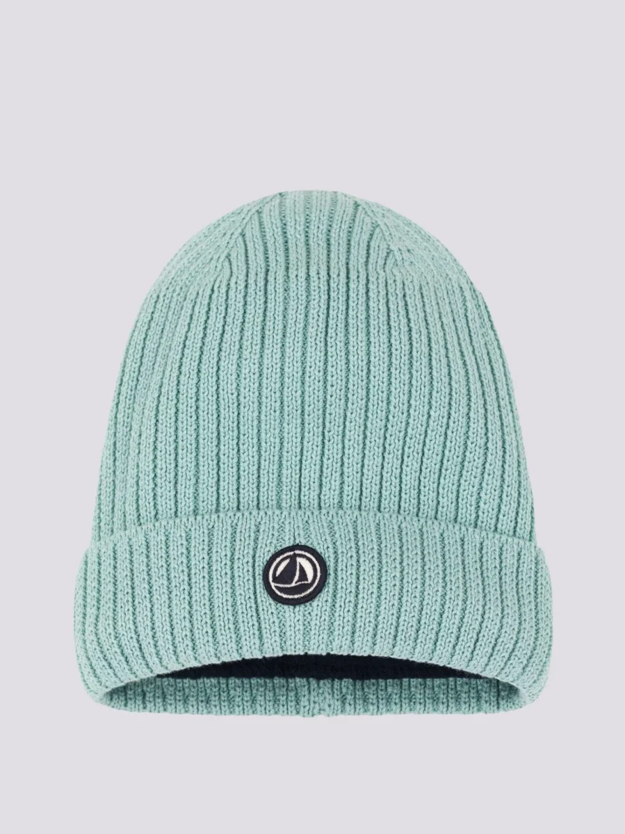 Berretto IN MAGLIA CON FODERA IN PILE VERDE