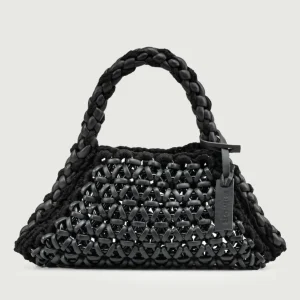 BORSA BIG CRUSH IN RESINA E PELLE NERA