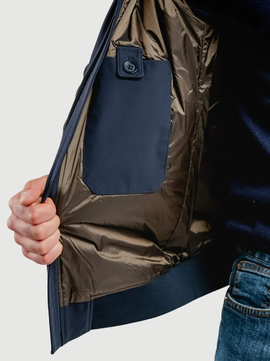 GIUBBOTTO IN TESSUTO TECNICO BLU NAVY - immagine 5