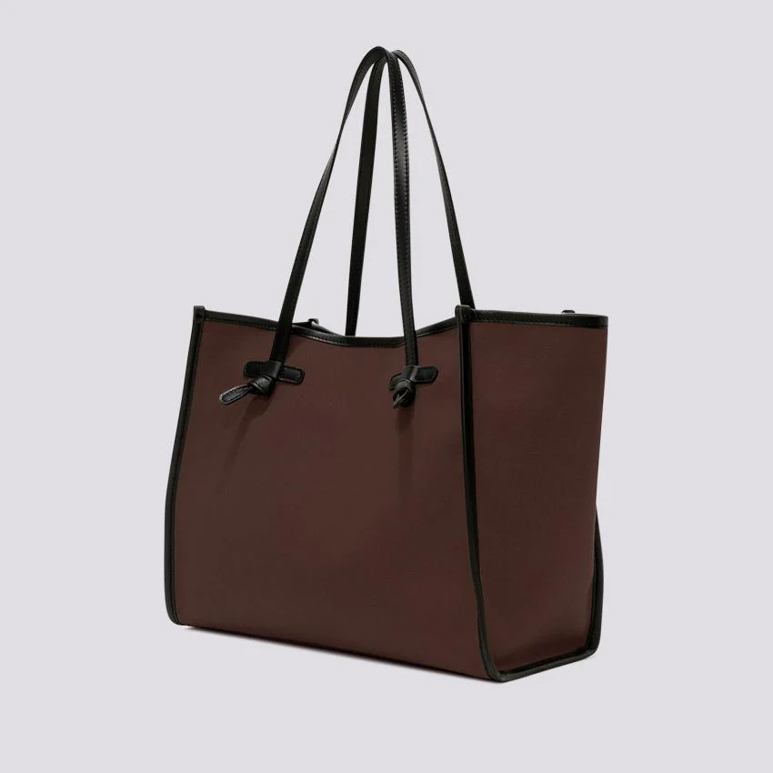 Borsa Shopping Marcella in canvas cioccolato - immagine 3