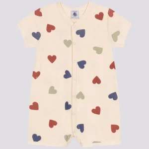 TUTINA CORTA MOTIVO A CUORI BEBÈ IN COTONE