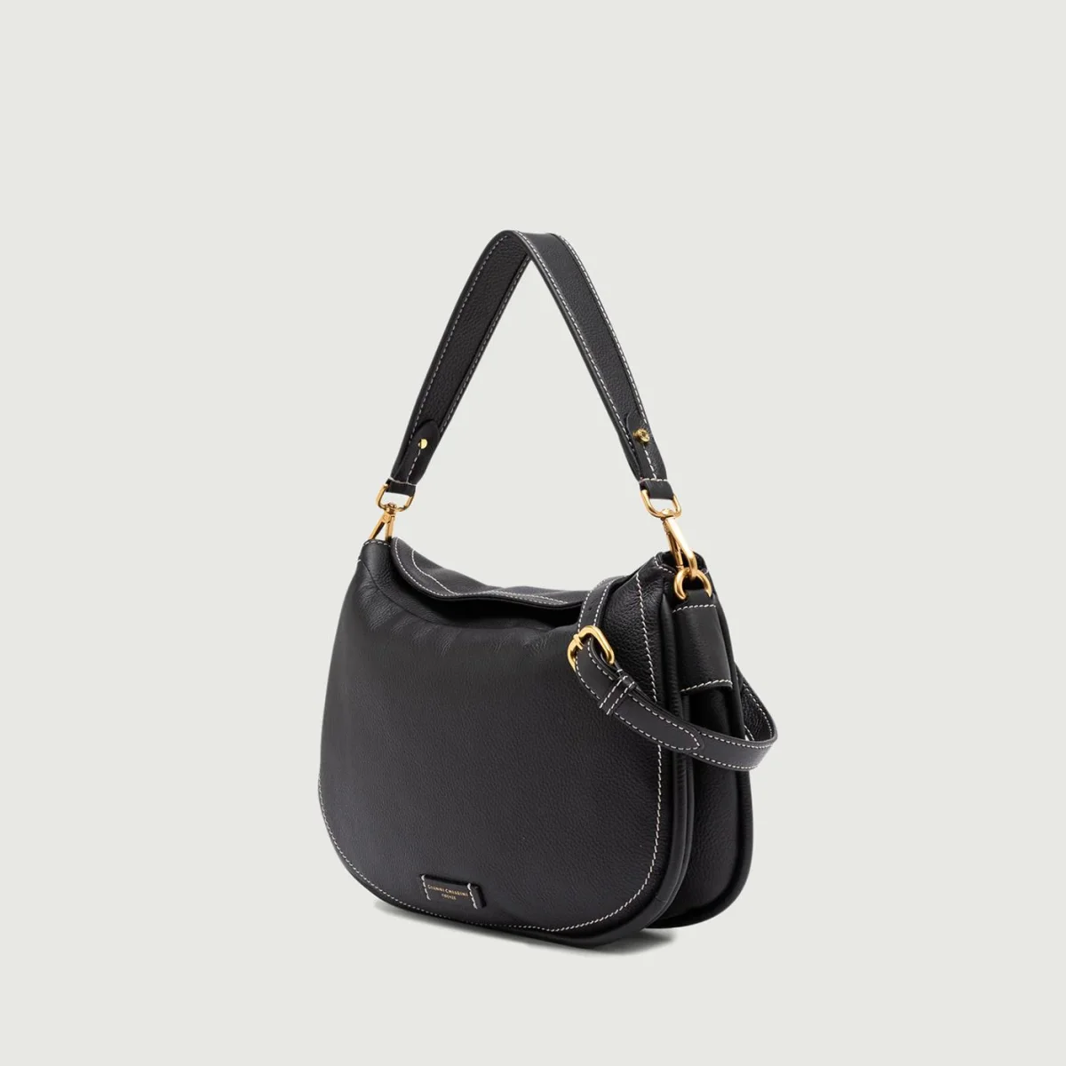 Borsa a spalla MAREA in pelle nera - immagine 4