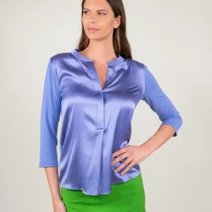BLUSA CON SCOLLO SERAFINO LAVANDA