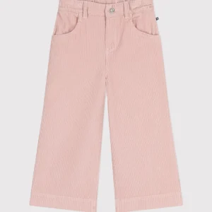 Pantaloni scampanati in velluto rosa