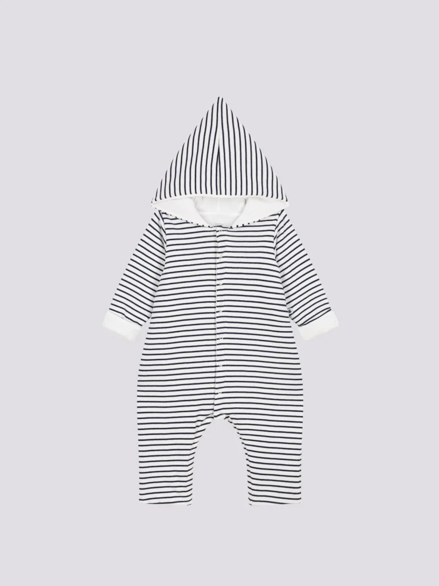 TUTINA LUNGA IN OVATTINA CON CAPPUCCIO IN COTONE PER BEBÈ