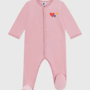 Pigiama in ciniglia tinta unita neonato