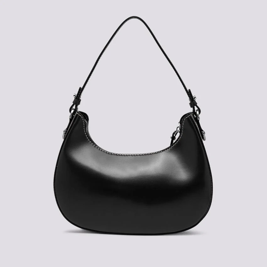 BORSA Bianca in PELLE spazzolata nera - immagine 3
