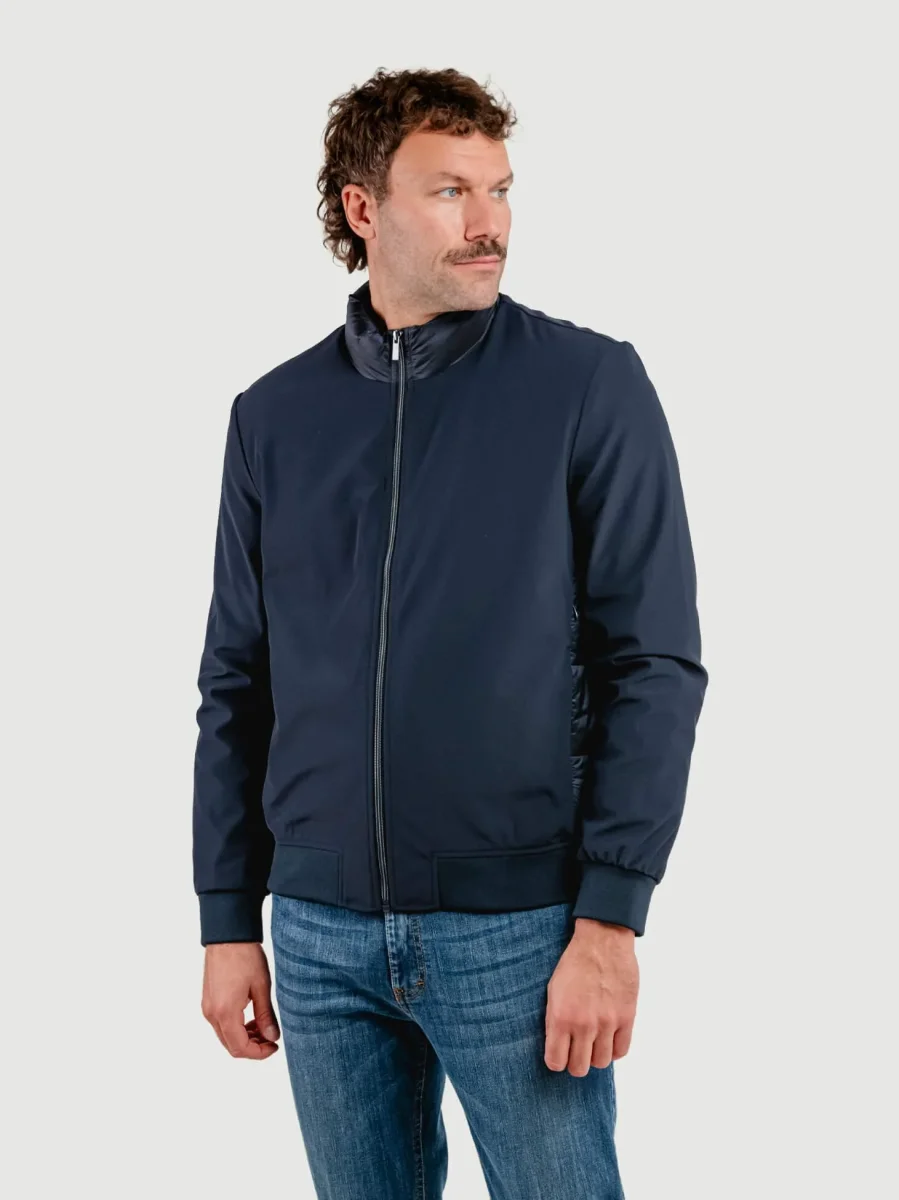 GIUBBOTTO IN TESSUTO TECNICO BLU NAVY - immagine 3