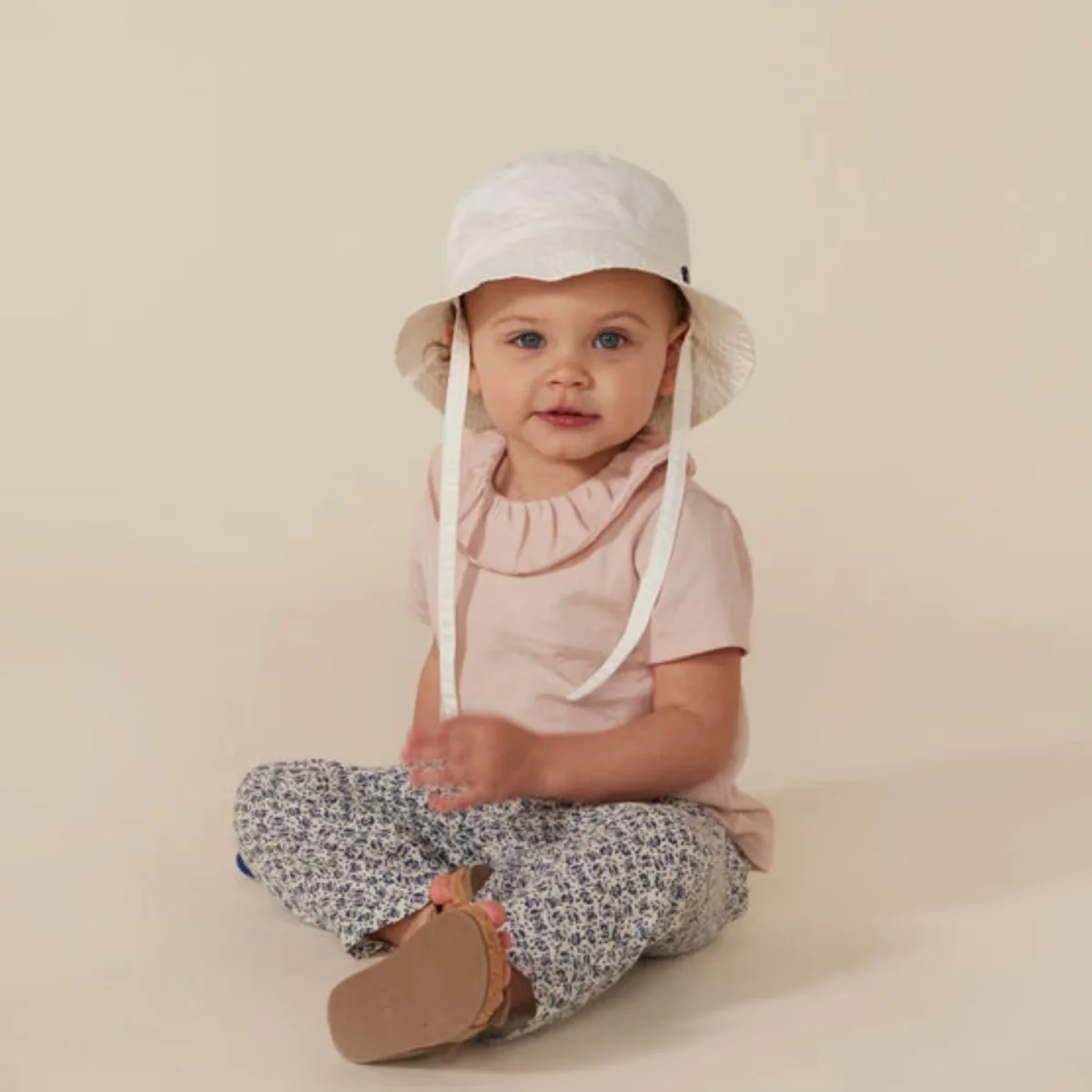 CAPPELLINO BOB BEBÈ IN TWILL BIANCO - immagine 5