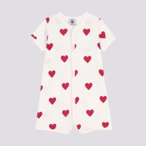TUTINA CORTA BEBÈ IN COTONE A CUORI